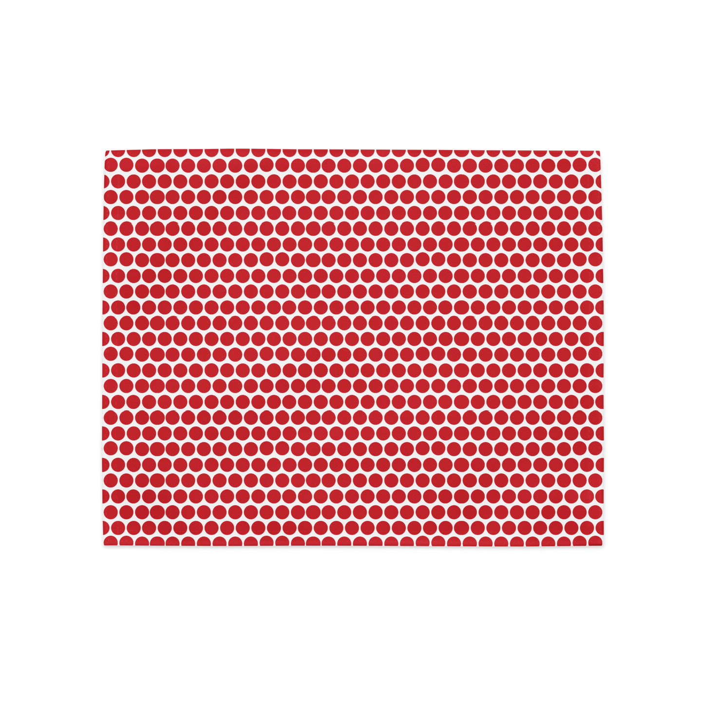 Red Polka Dot Polyester Placemats | Christmas Holiday Dining Décor, Bold Festive Farmhouse Washable Table Mat Set