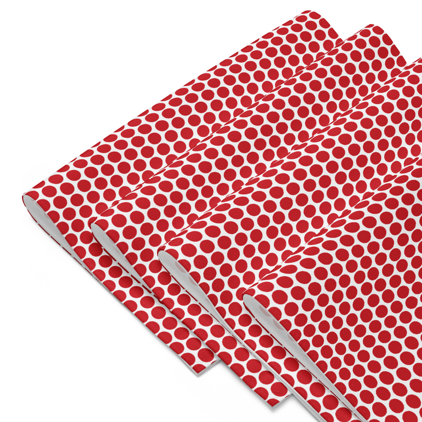 Red Polka Dot Polyester Placemats | Christmas Holiday Dining Décor, Bold Festive Farmhouse Washable Table Mat Set