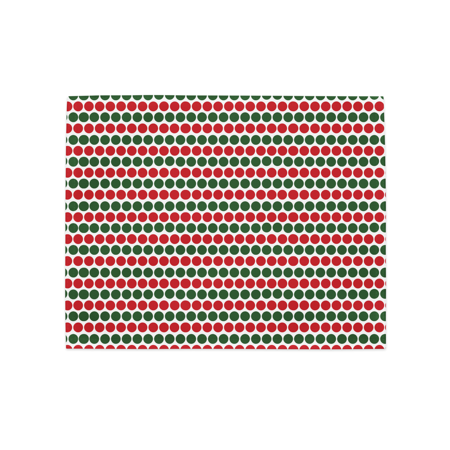 Red & Green Polka Dot Polyester Placemats | Christmas Holiday Dining Décor, Festive Farmhouse Washable Table Mat Set