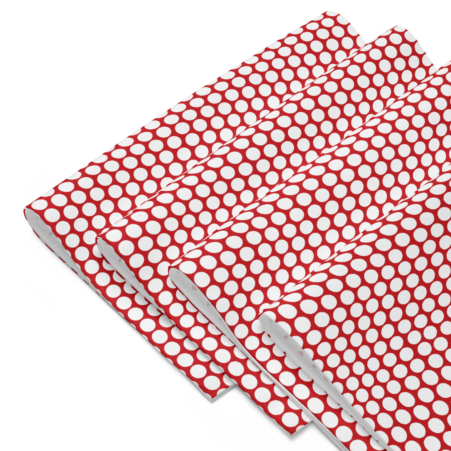 White Polka Dot on Red Polyester Placemats | Christmas Holiday Dining Décor, Festive Washable Farmhouse Table Mat Set