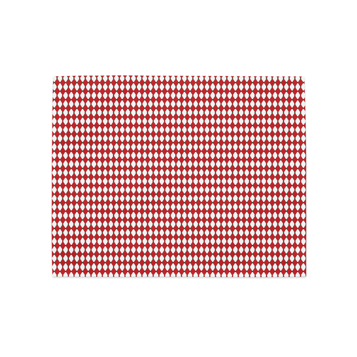 Nutcracker Drummer Red Argyle Polyester Placemats | Christmas Holiday Cloth Dining Mat Set, Festive Diamond Décor