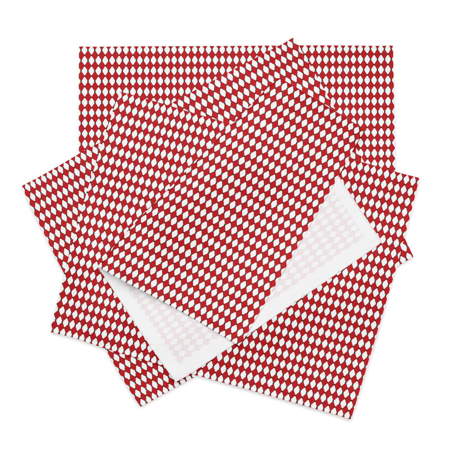 Nutcracker Drummer Red Argyle Polyester Placemats | Christmas Holiday Cloth Dining Mat Set, Festive Diamond Décor
