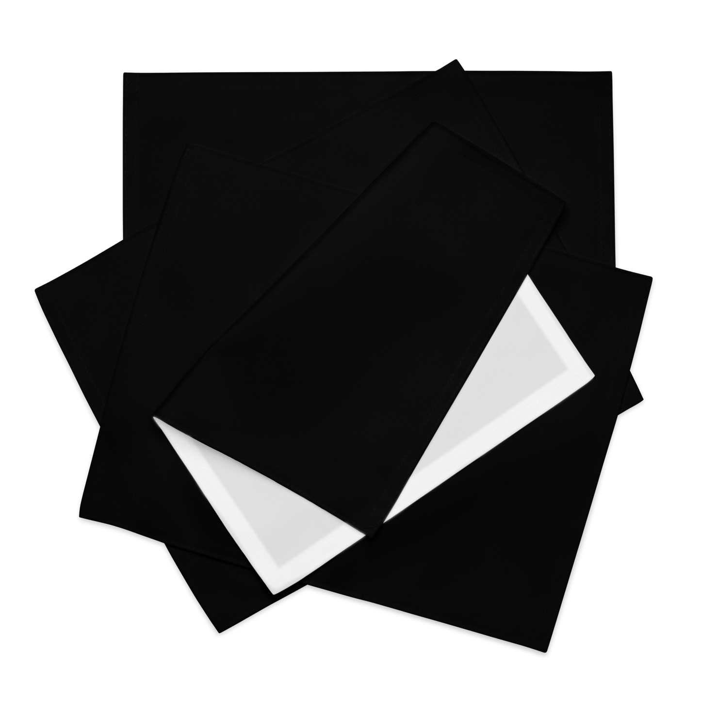 Black Holiday Placemat Set | 4 Washable Placemats, Chic Christmas Dining Table Decor