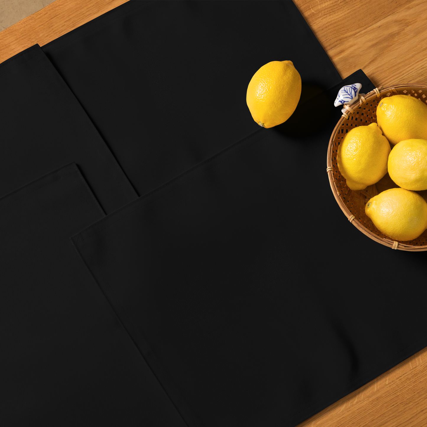 Black Holiday Placemat Set | 4 Washable Placemats, Chic Christmas Dining Table Decor