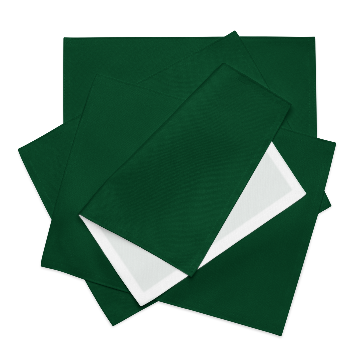 Green Holiday Placemat Set | 4 Washable Placemats, Festive Christmas Dining Table Decor