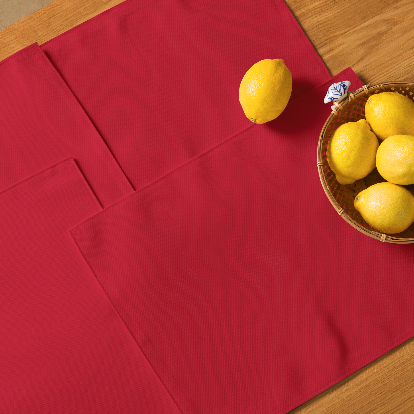 Red Christmas Placemat Set | Washable Holiday Dining Decor, Festive Classic Style