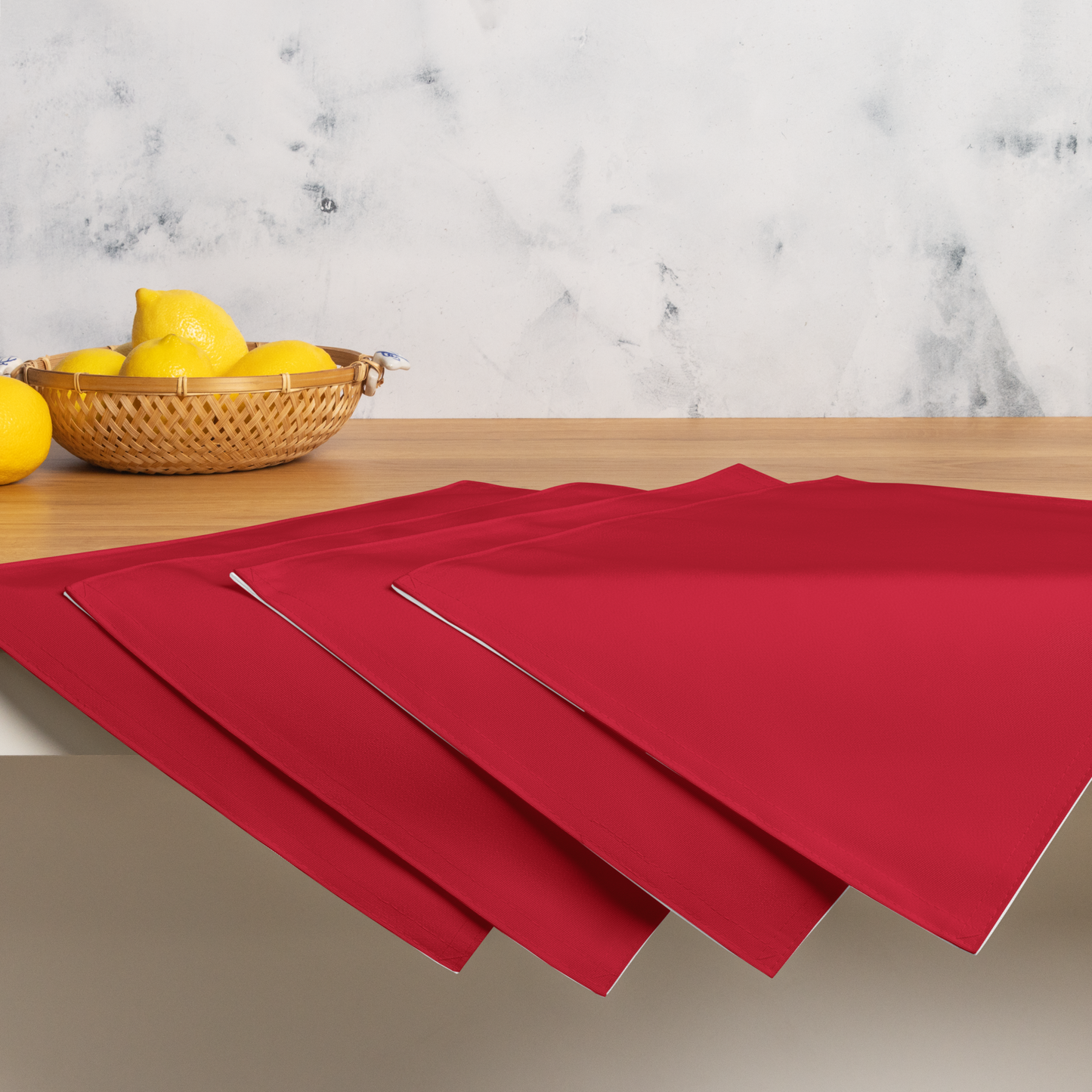 Red Christmas Placemat Set | Washable Holiday Dining Decor, Festive Classic Style