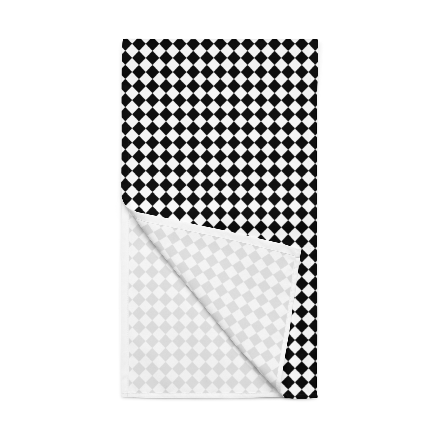 Black & White Argyle Christmas Table Runner | Classic Holiday Farmhouse Dining Room Decor, Modern Checkered Diamond Tabletop Accent