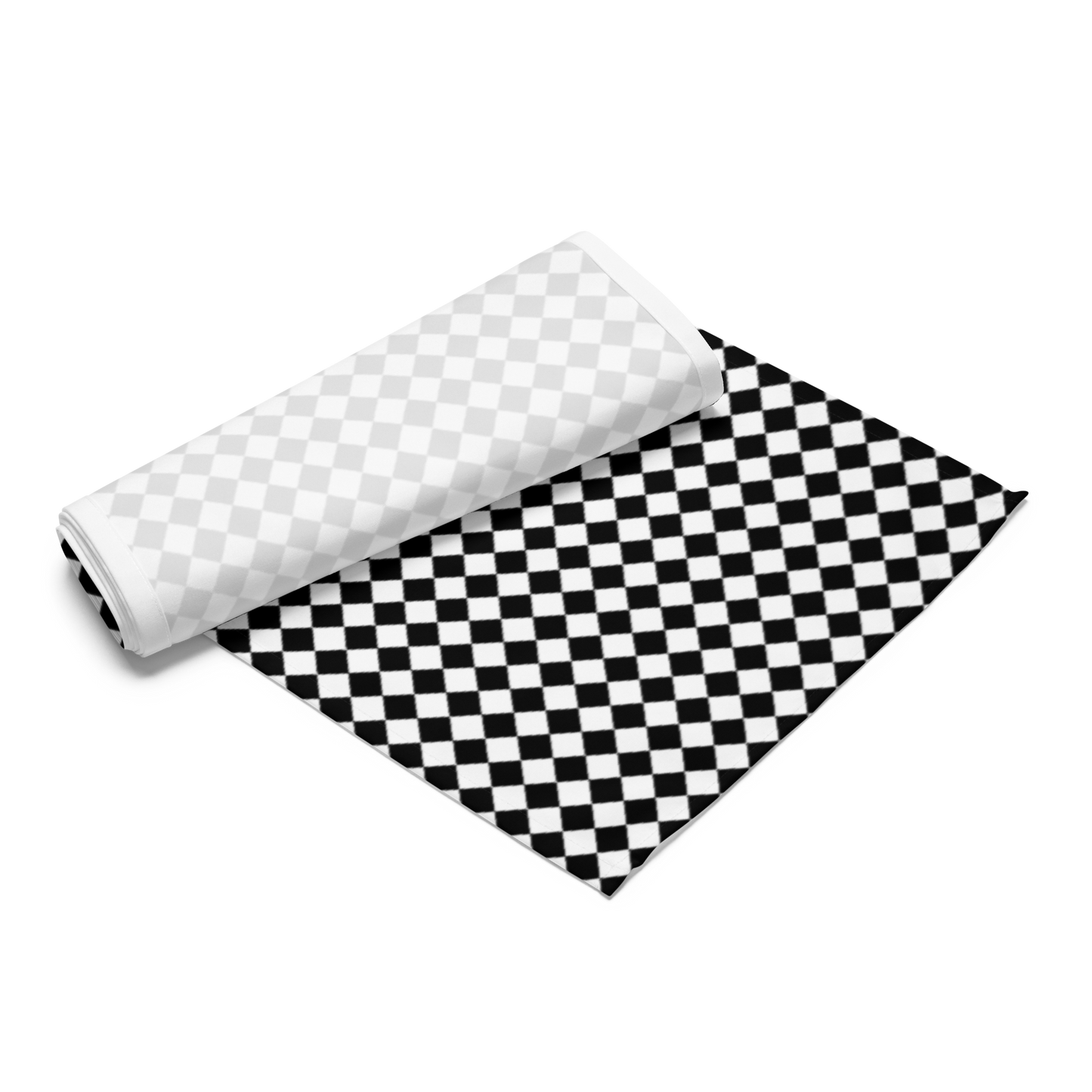 Black & White Argyle Christmas Table Runner | Classic Holiday Farmhouse Dining Room Decor, Modern Checkered Diamond Tabletop Accent