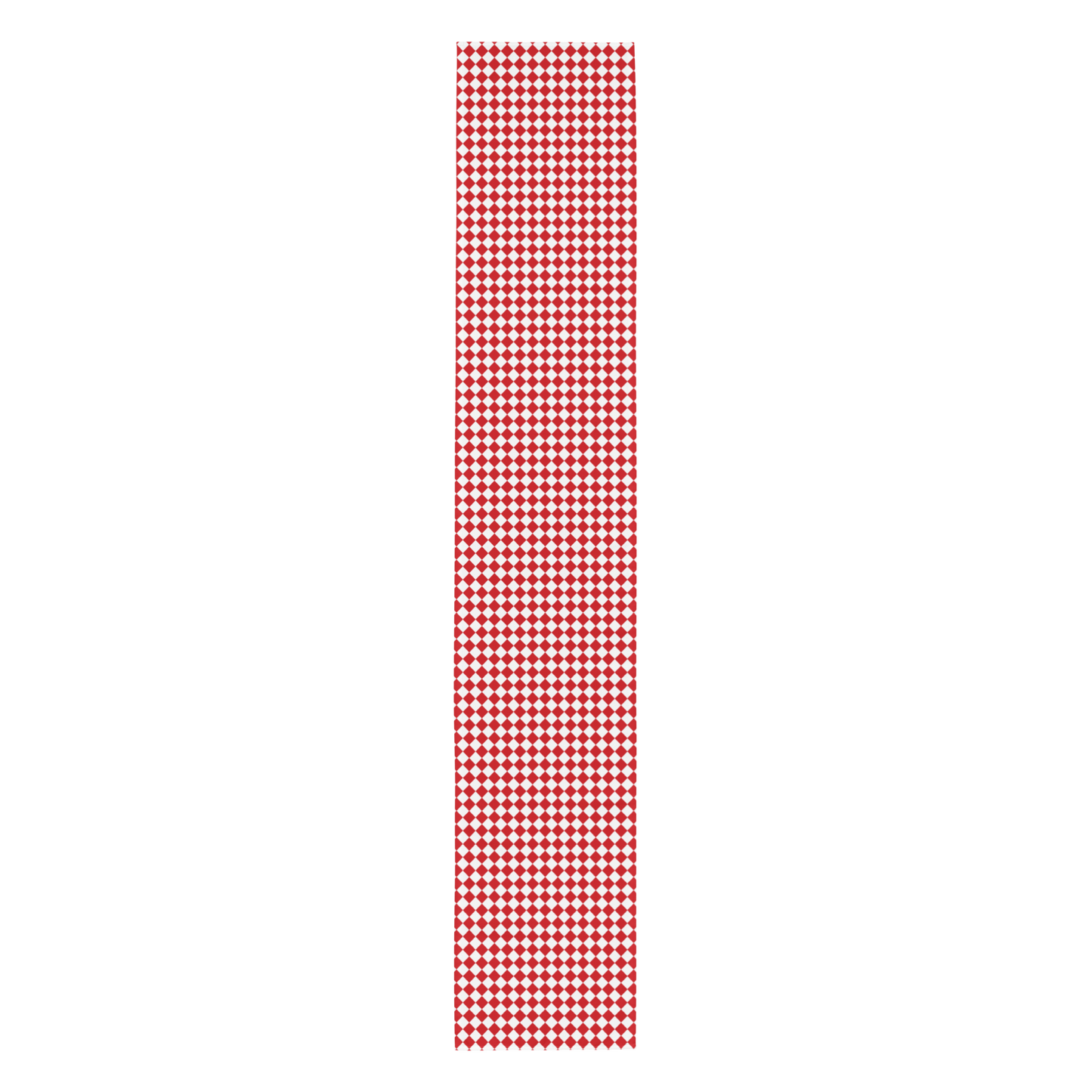 Red & White Argyle Christmas Table Runner | Festive Holiday Dining Décor, Washable Farmhouse Polyester Runner