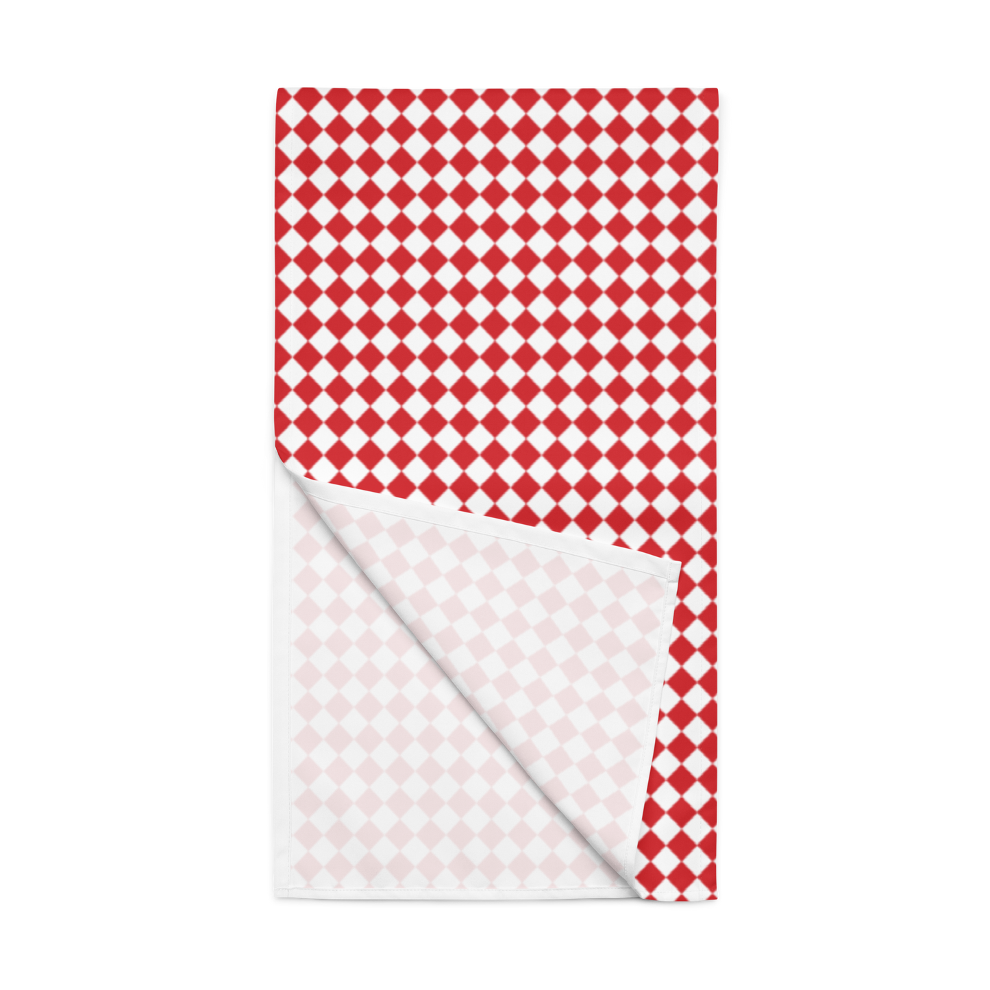 Red & White Argyle Christmas Table Runner | Festive Holiday Dining Décor, Washable Farmhouse Polyester Runner