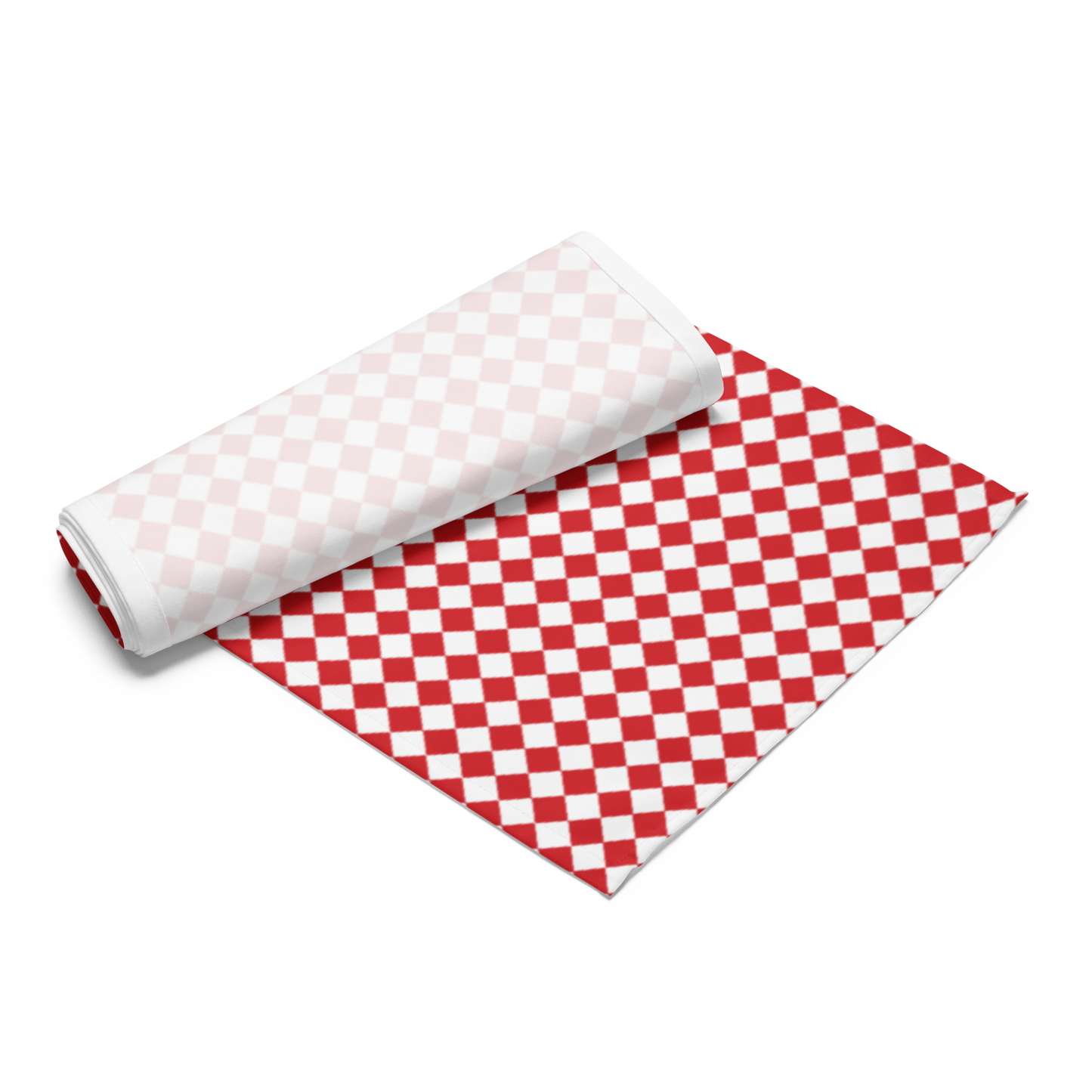 Red & White Argyle Christmas Table Runner | Festive Holiday Dining Décor, Washable Farmhouse Polyester Runner