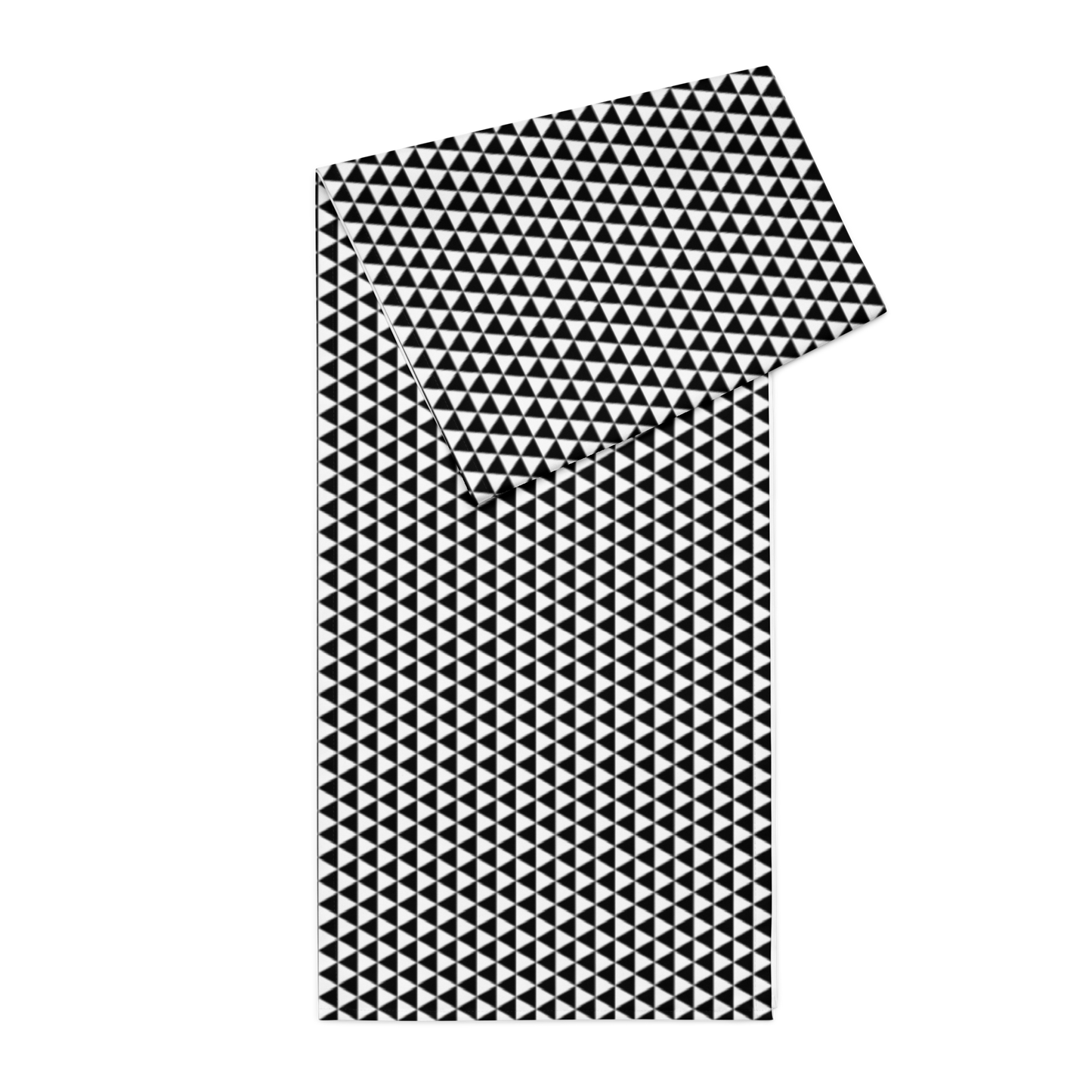 Black Triangle Christmas Table Runner | Modern Holiday Farmhouse Dining Room Decor, Bold Geometric Festive Table Accent