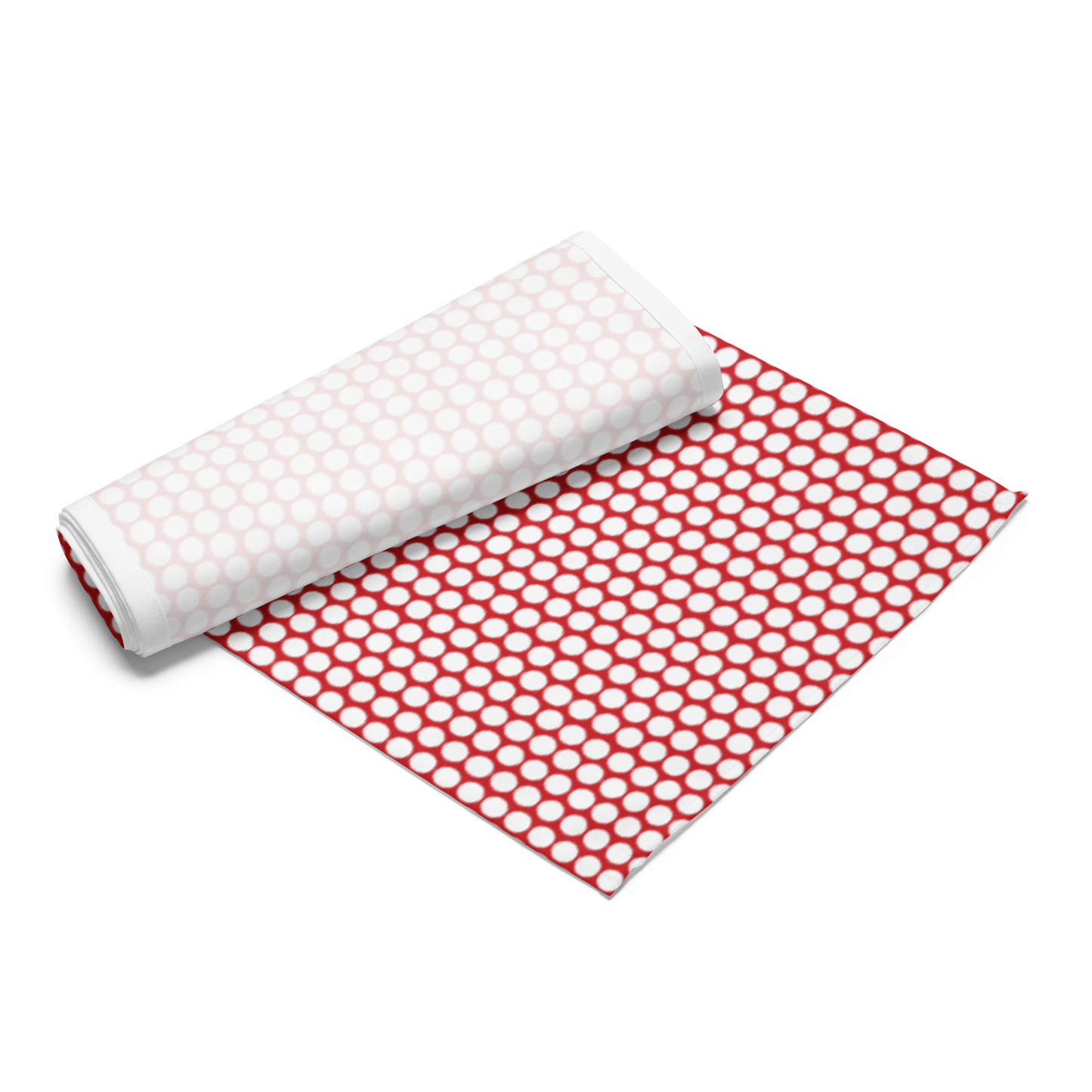 White Polka Dot on Red Christmas Table Runner | Bold Holiday Dining Décor, Festive Farmhouse Spot Accent