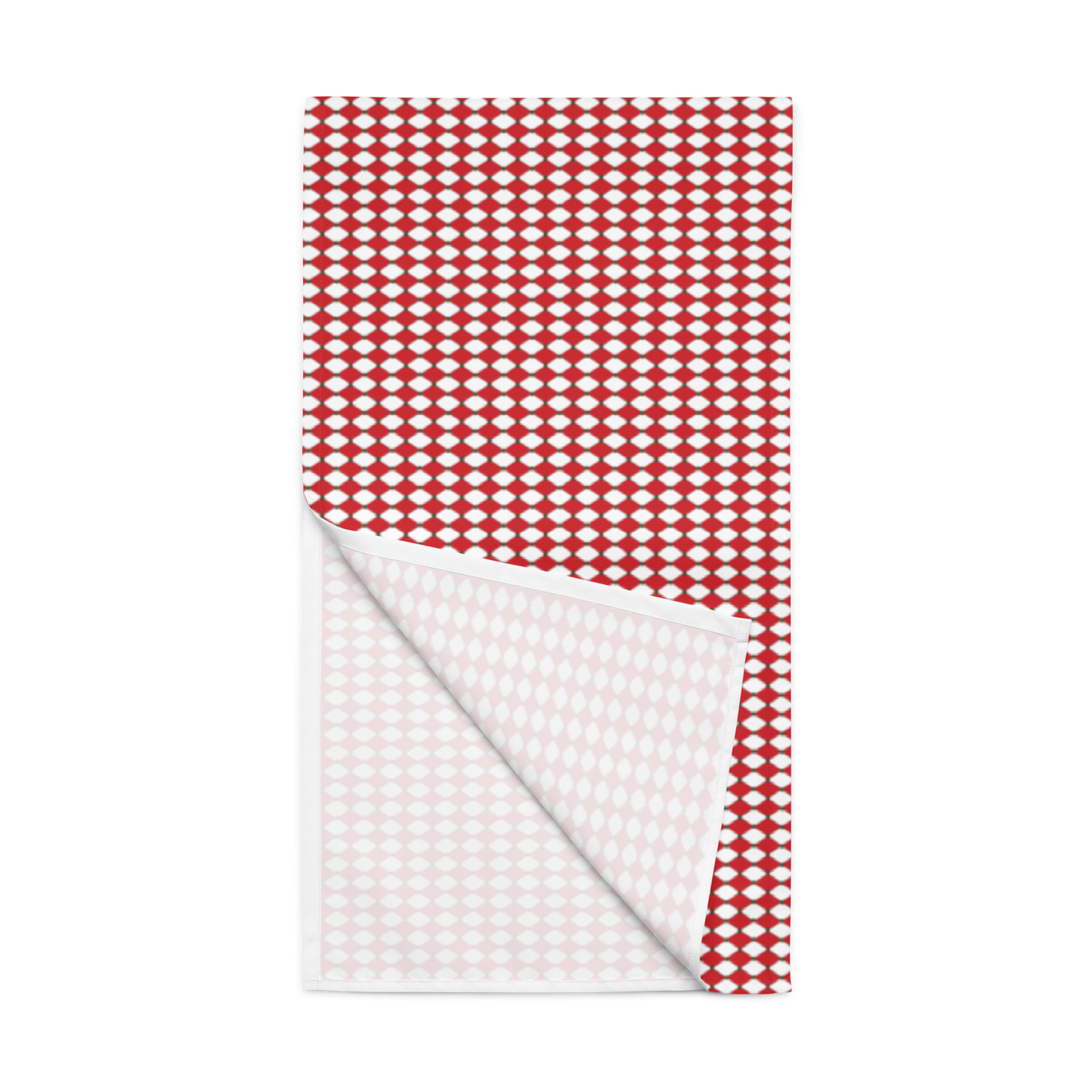 Nutcracker Drummer Red Argyle Christmas Table Runner | Festive Holiday Dining Décor, Classic Red Diamond Check