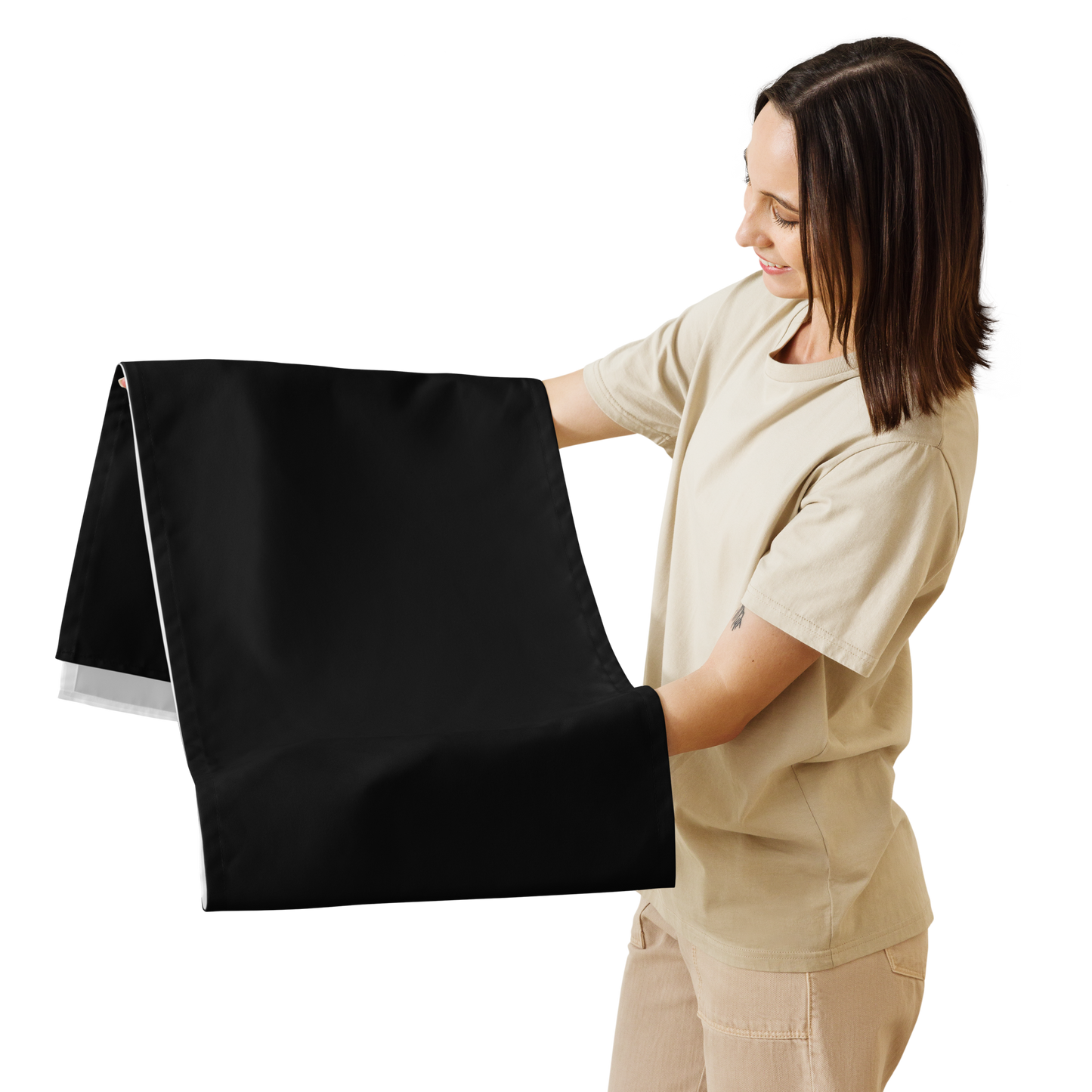 Black Christmas Table Runner | Washable Holiday Dining Decor, Modern Elegant Style