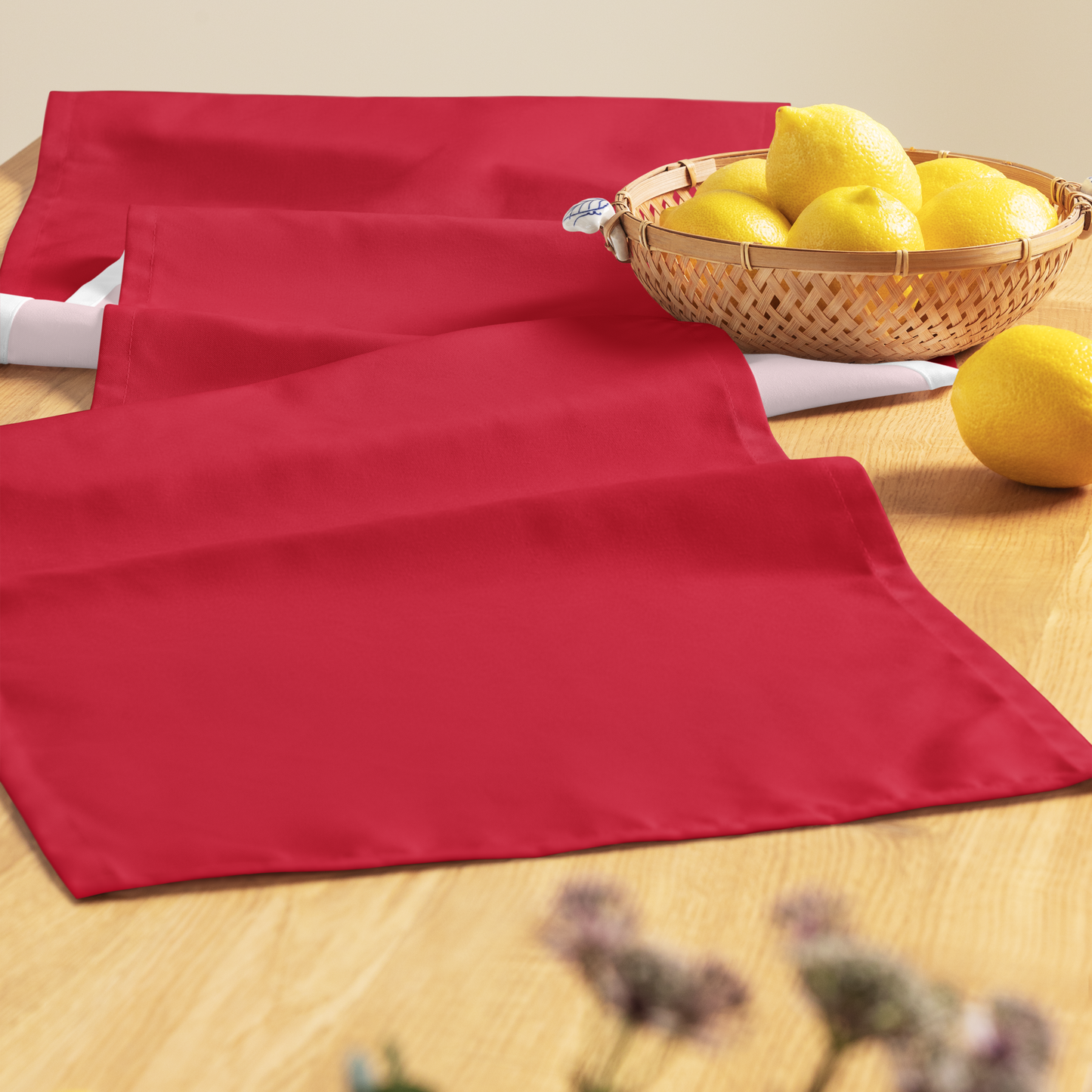 Red Christmas Table Runner | Washable Holiday Dining Decor, Festive Classic Style